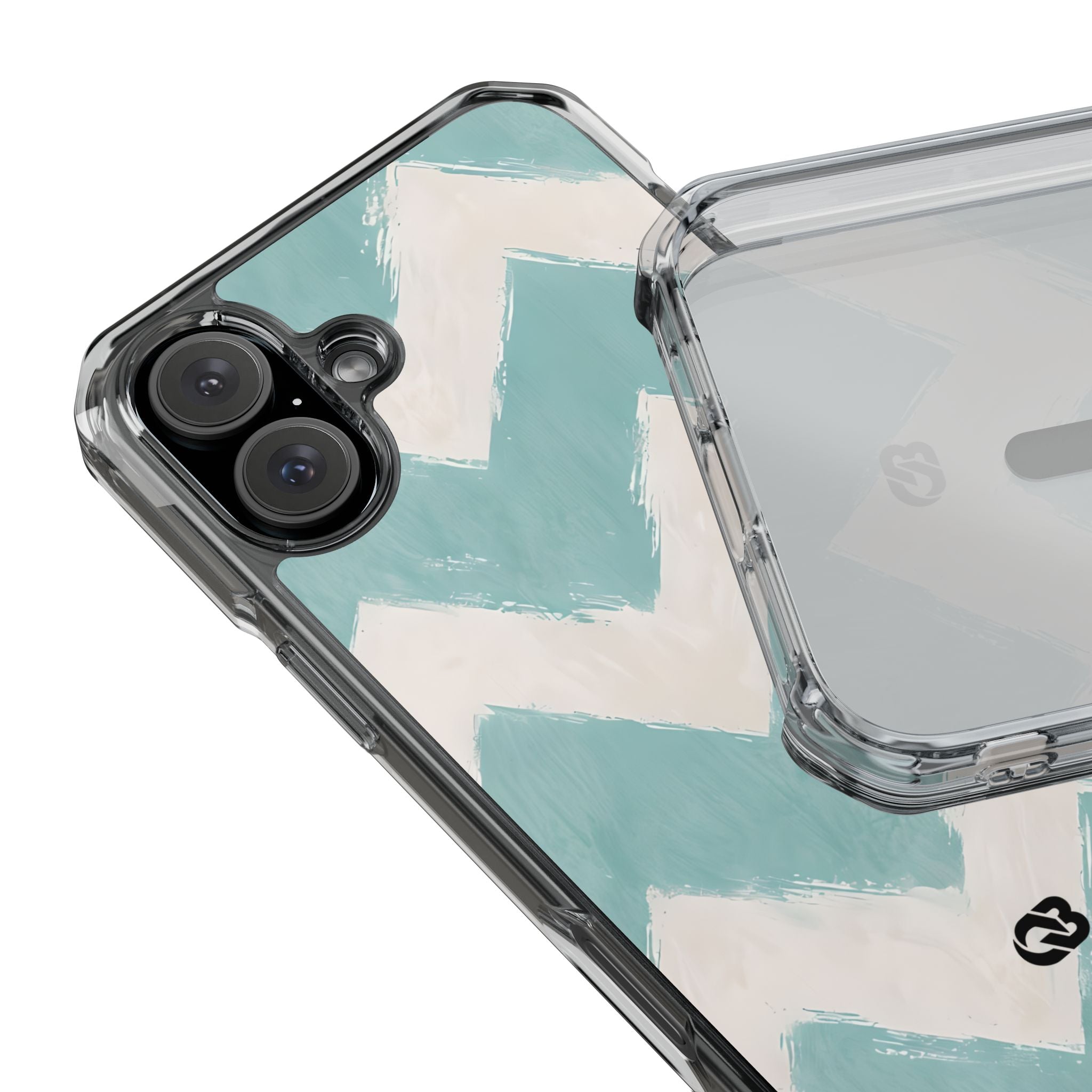Teal Painted Chevron · Impact Coque de téléphone pour iPhone · Magsafe