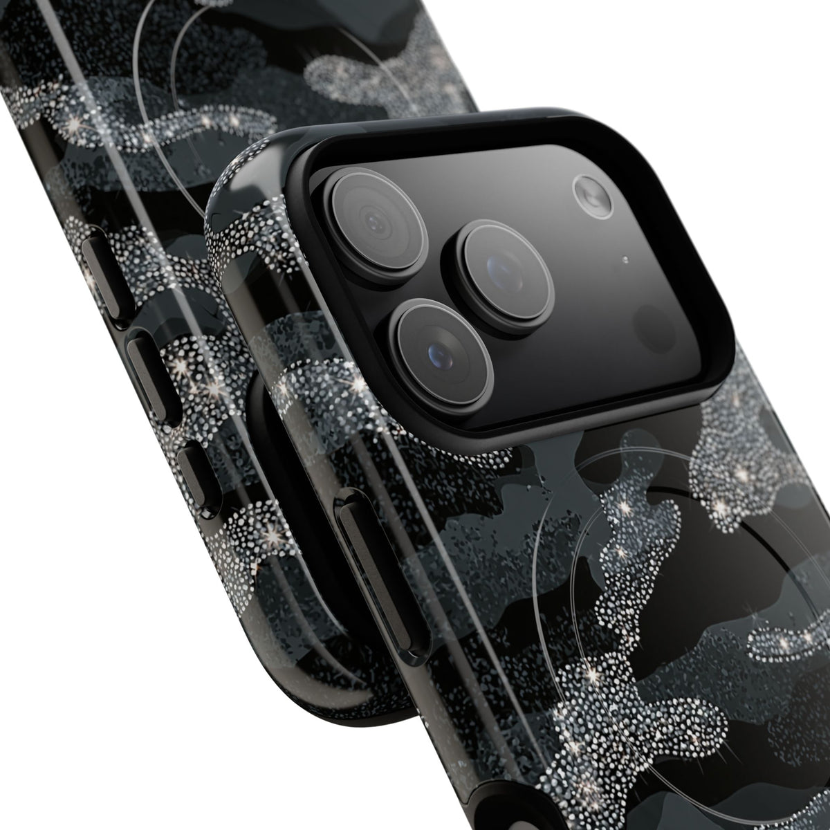 Glitter Shadow Camo · Tough 2.0 Magnetic Phone Case for iPhone · Black