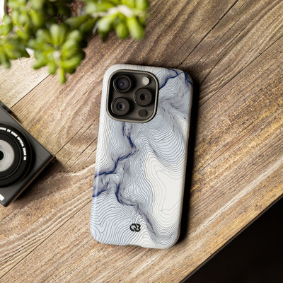 White Tough Phone Case for iPhone - Nordic Ridge Topo