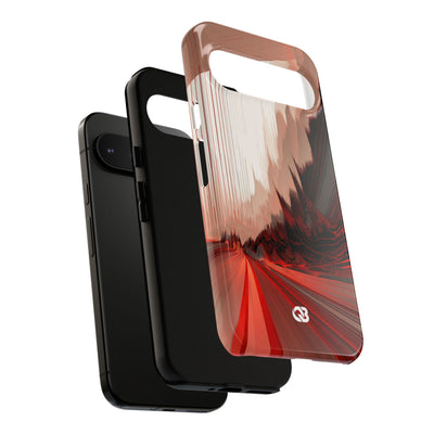 Red Tough Phone Case for Google Pixel - Crimson Pulse Horizon