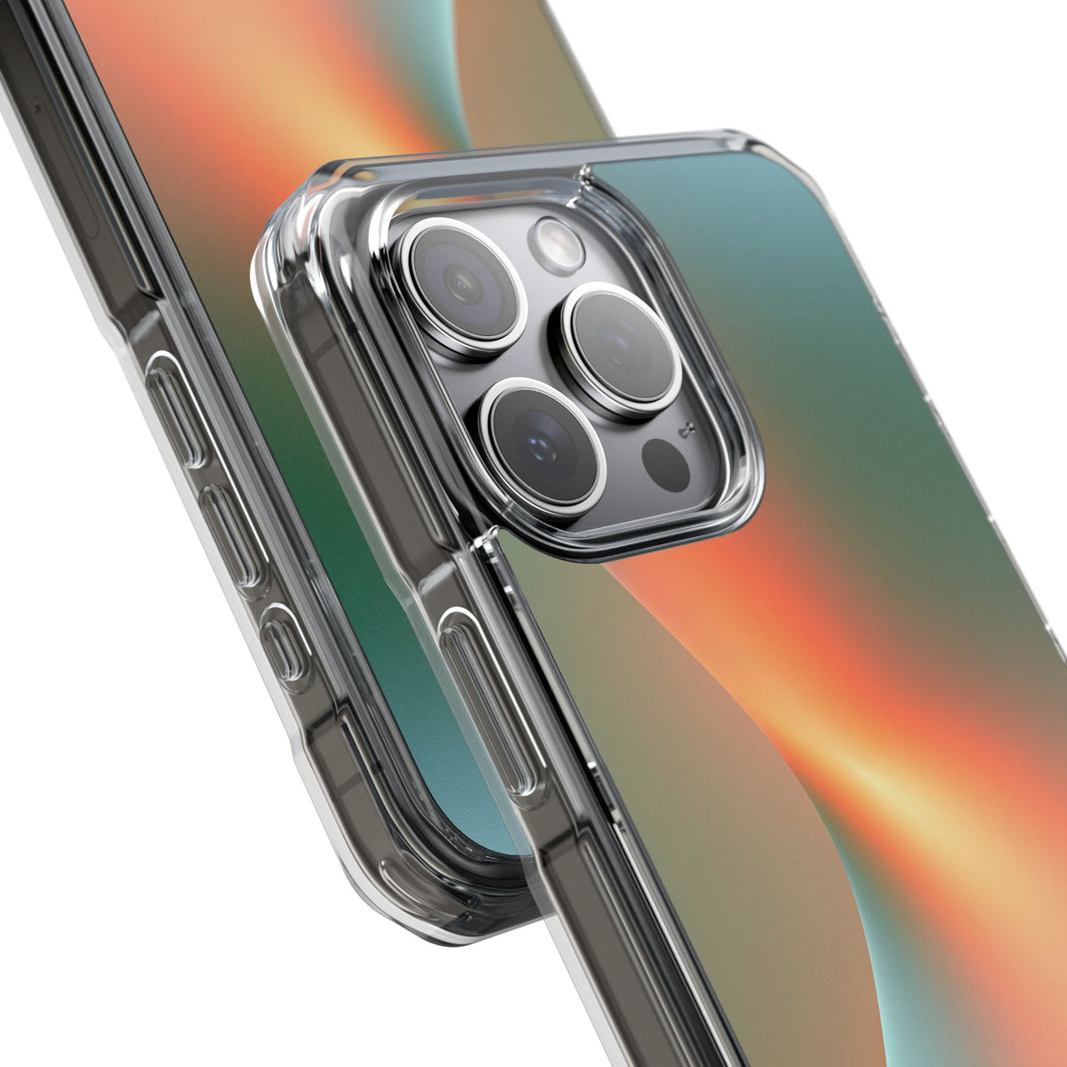 Radiant Contour · Clear Impact Magnetic Phone Case for iPhone · Orange