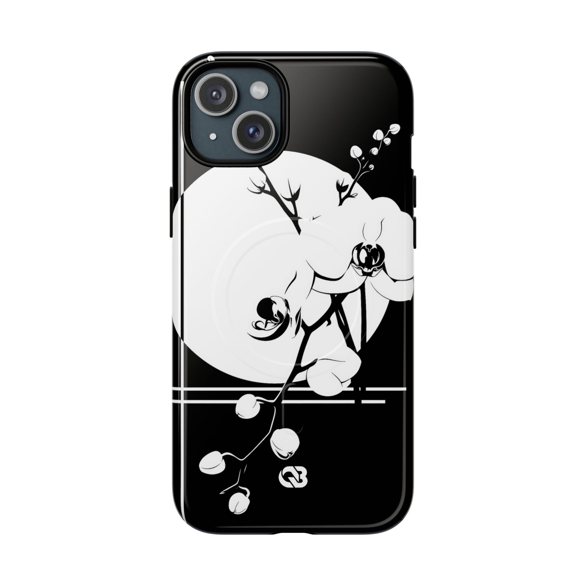 Black Tough 2.0 Magsafe Phone Case for iPhone - Lunar Orchid Grid