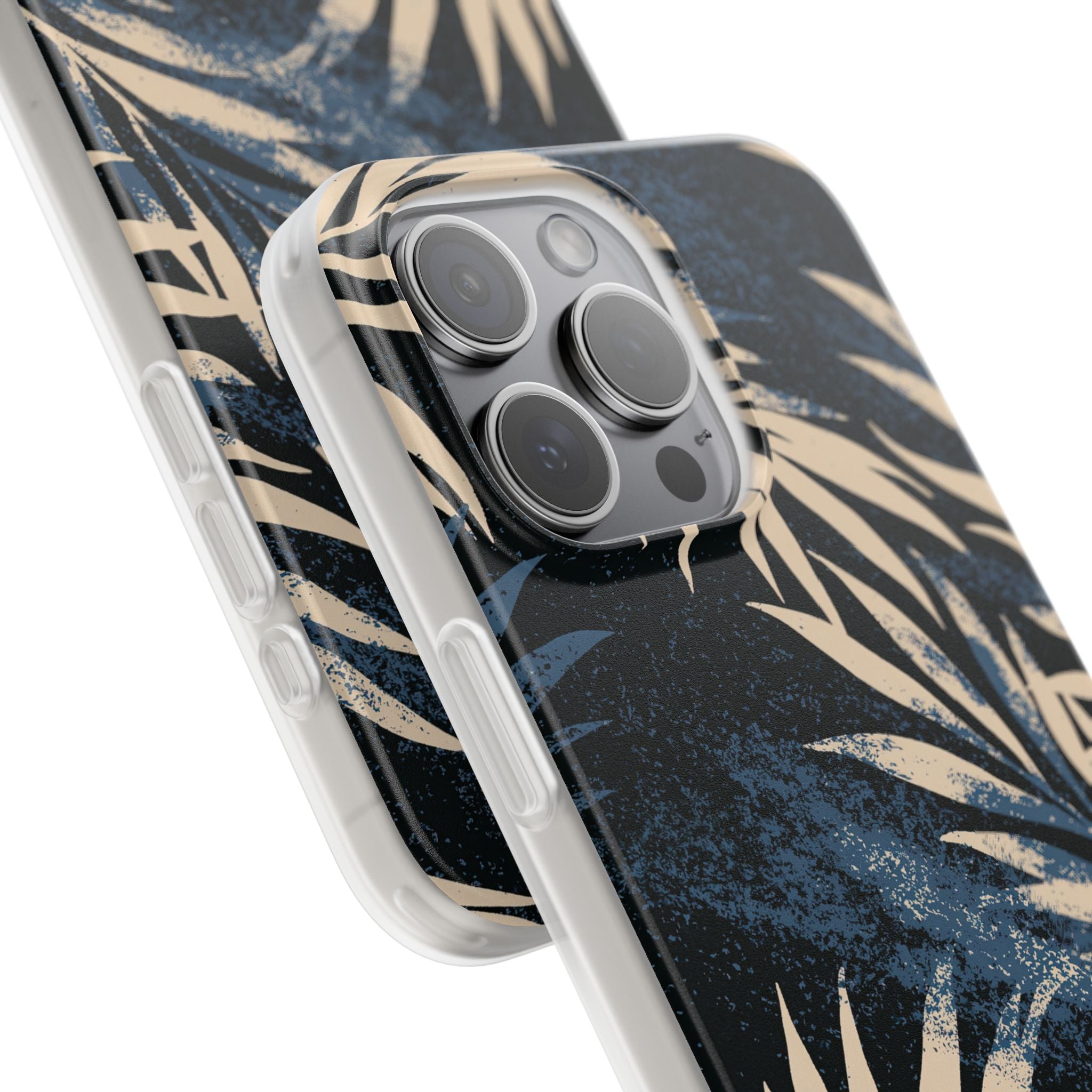 Blue Lite Phone Case for iPhone - Midnight Indigo Palm