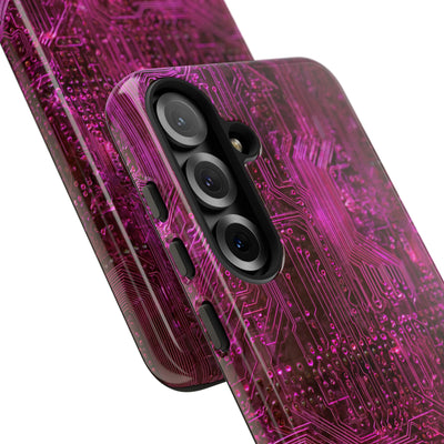 Magenta Circuit Trace · Tough Phone Case for Samsung · Pink
