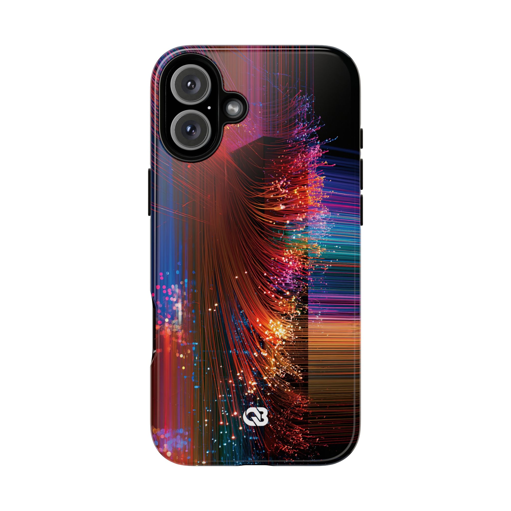Black Tough Phone Case for iPhone - Cyber Optic Streak
