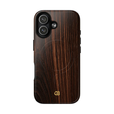 Brown Tough 2.0 Magsafe Phone Case for iPhone - Burnished Mahogany Grain