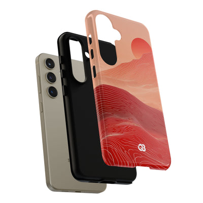 Red Tough Phone Case for Samsung - Crimson Ridge Lines