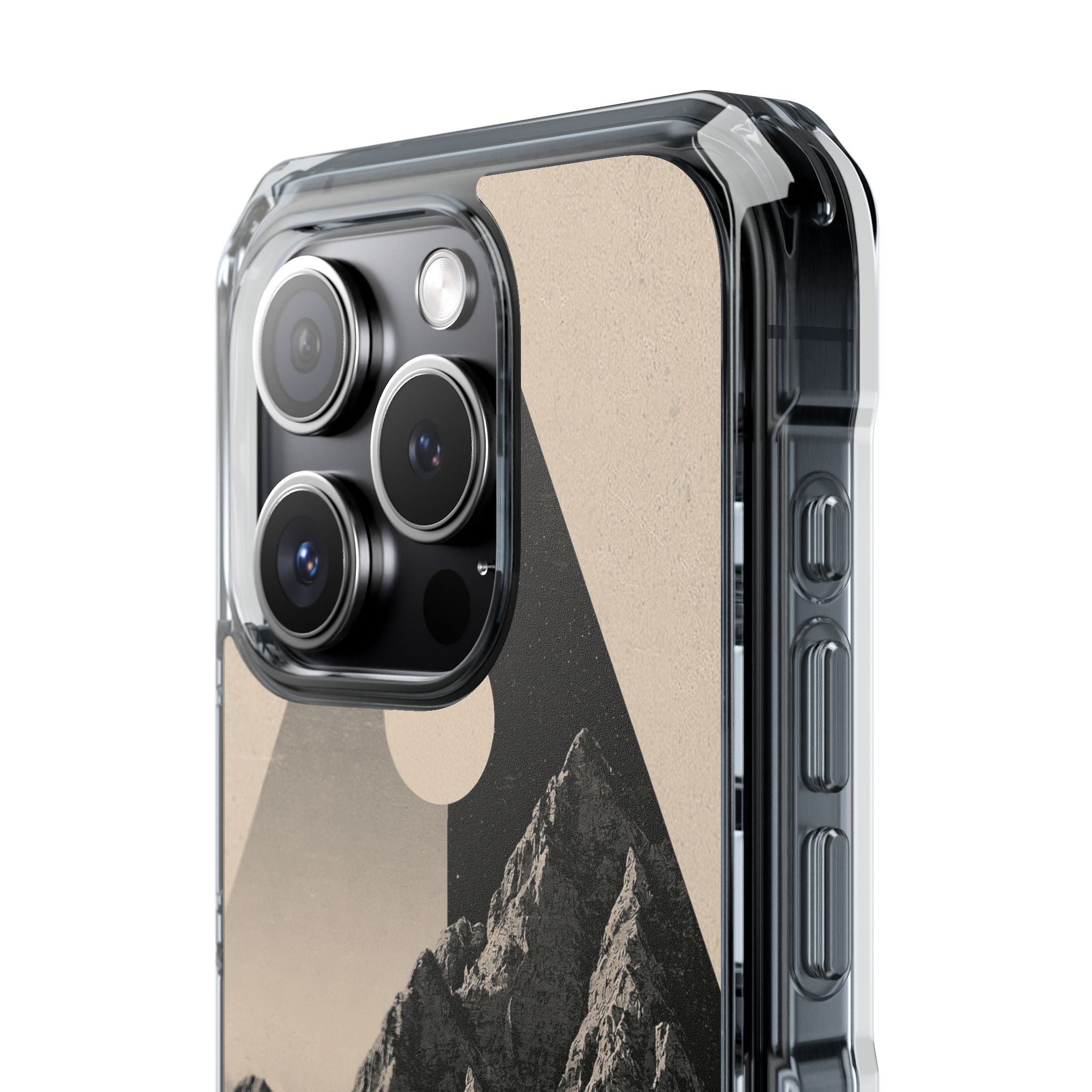 Beige Impact MagSafe Phone Case for iPhone - Obsidian Summit Parchment