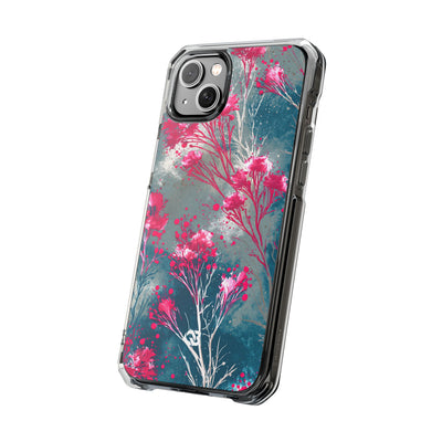 Cyber Blossom · Clear Impact Magnetic Phone Case for iPhone · Teal
