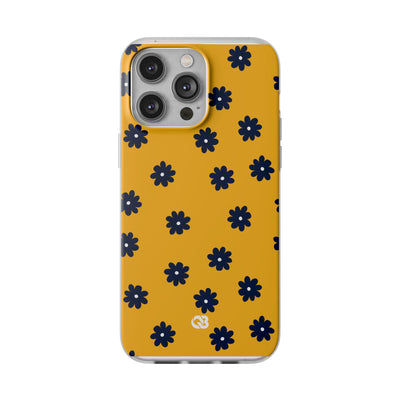 Navy Daisy Mustard · Soft Phone Case for iPhone