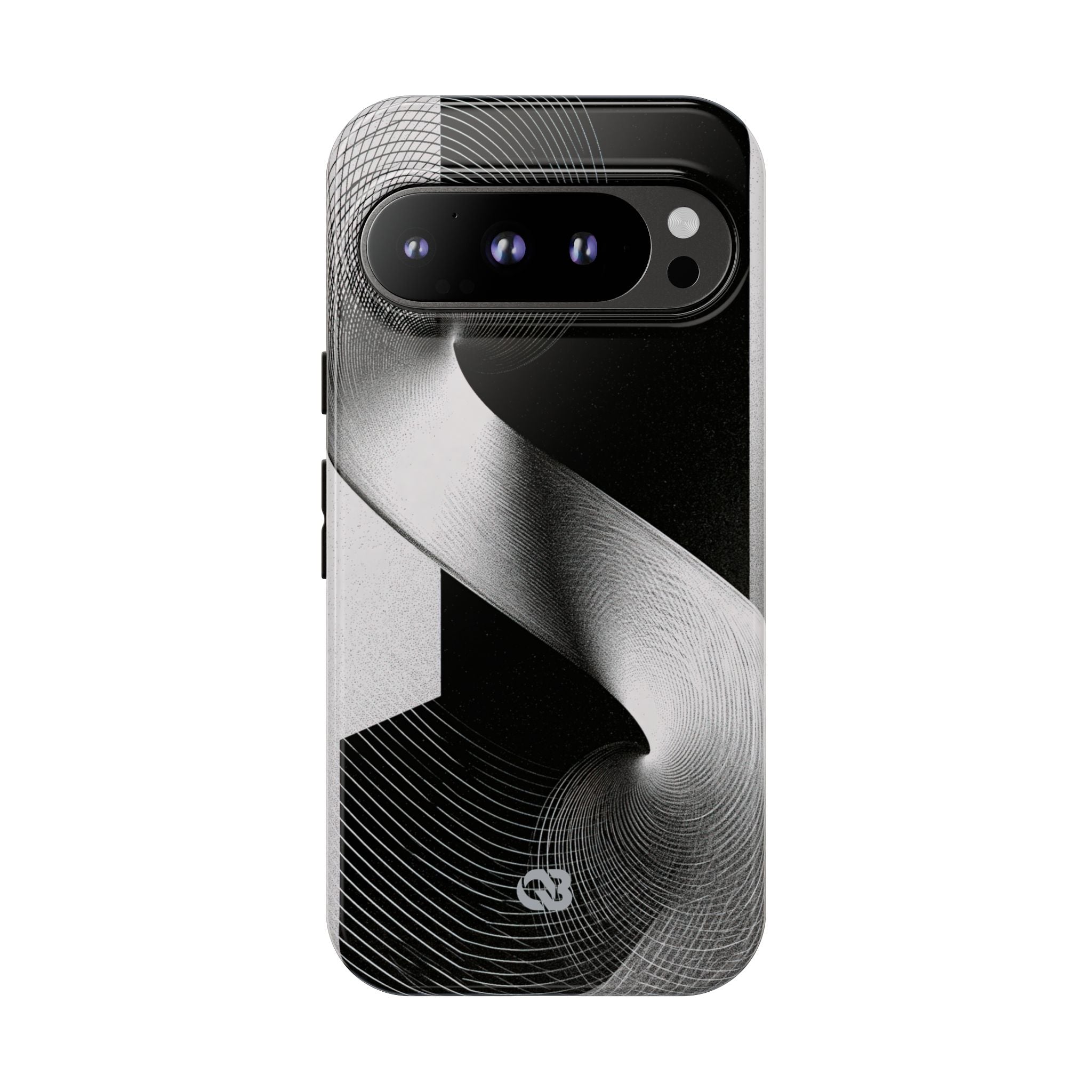 Grey Tough Phone Case for Google Pixel - Obsidian Moiré Wave