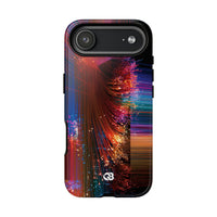 Black Tough Phone Case for iPhone - Cyber Optic Streak