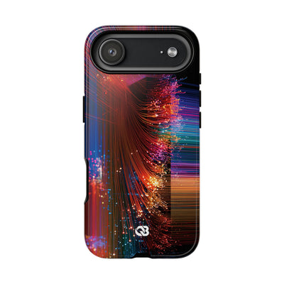 Black Tough Phone Case for iPhone - Cyber Optic Streak