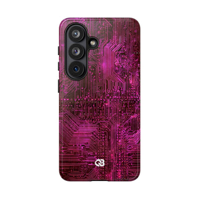 Magenta Circuit Trace · Tough Phone Case for Samsung · Pink