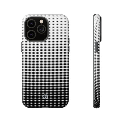 Black Tough Phone Case for iPhone - Obsidian Halftone Flux