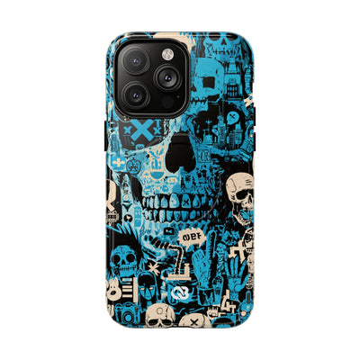 Electric Skull Graffiti · Tough 2.0 Magnetic Phone Case for iPhone · Blue
