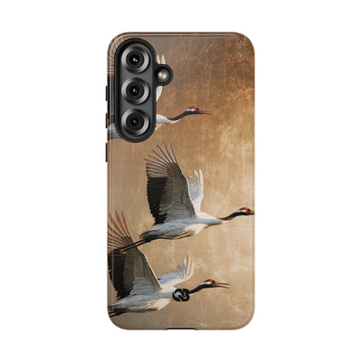 Golden Crane Flight · Tough Phone Case for Samsung · Gold
