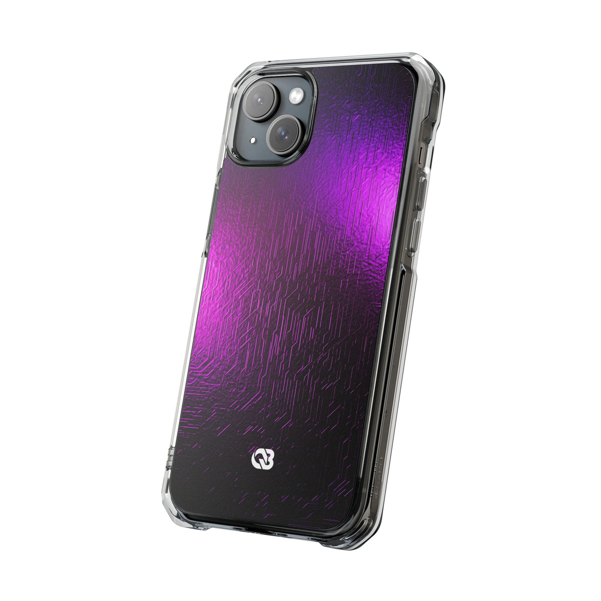 Violet Cyber Circuit · Clear Impact Magnetic Phone Case for iPhone · Purple