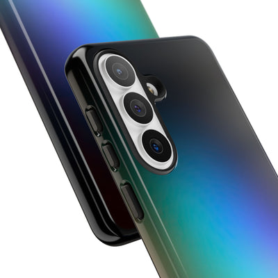 Black Tough Phone Case for Samsung - Electric Prism Grain