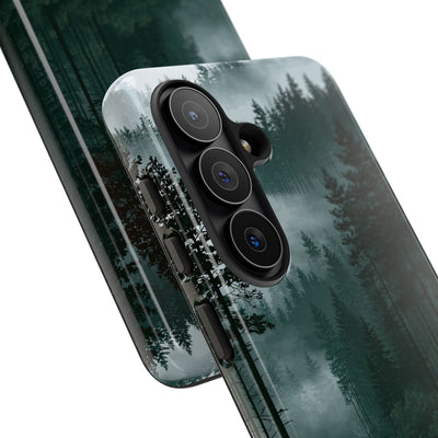 Green Tough Phone Case for Samsung - Misty Evergreen Mirror