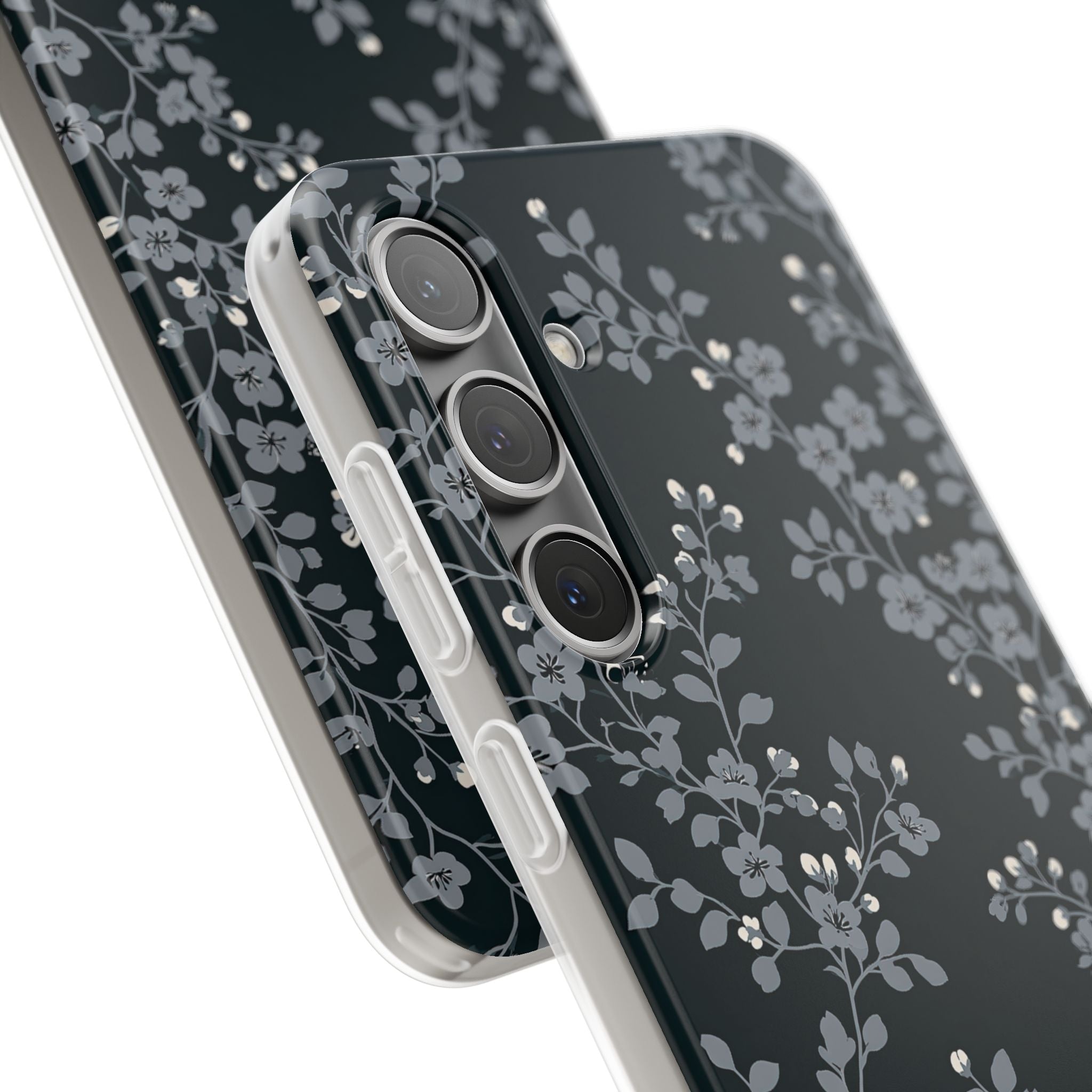 Black Lite Phone Case for Samsung - Midnight Slate Blossom