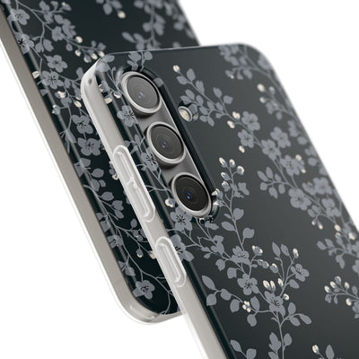 Black Lite Phone Case for Samsung - Midnight Slate Blossom