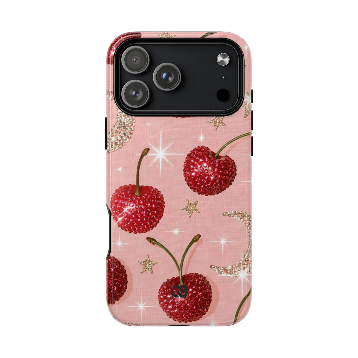 Bedazzled Ruby Cherries · Tough 2.0 Magnetic Phone Case for iPhone · Pink