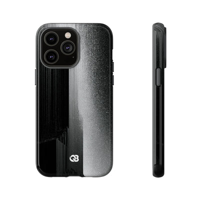 Black Tough Phone Case for iPhone - Brutalist Pixel Monolith