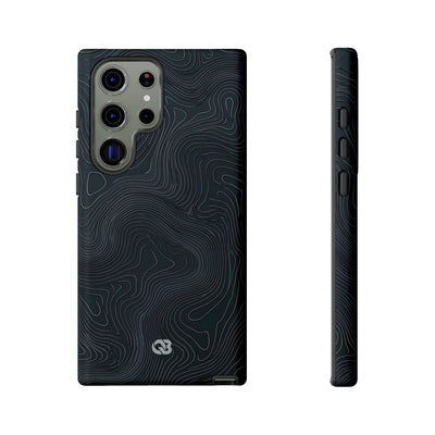 Black Tough Phone Case for Samsung - Obsidian Ridge Topo