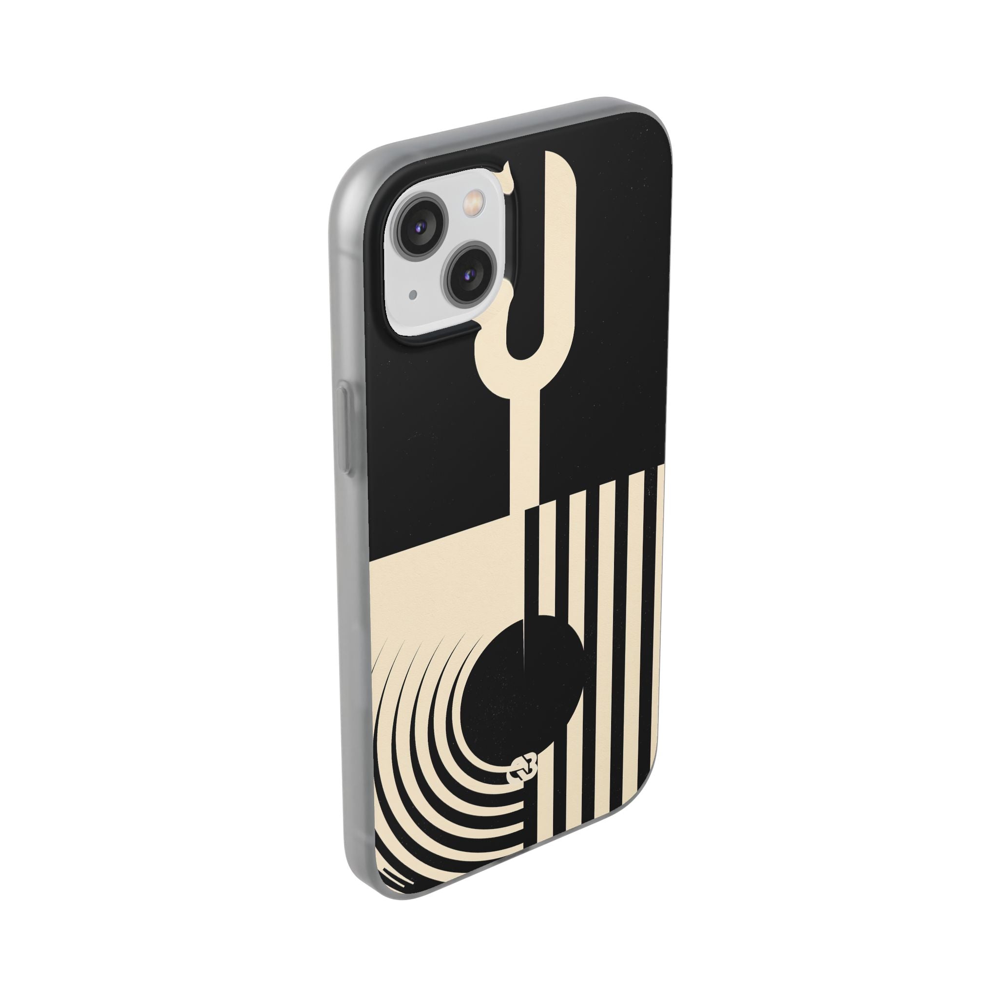 Black Lite Phone Case for iPhone - Ivory Signal Grid