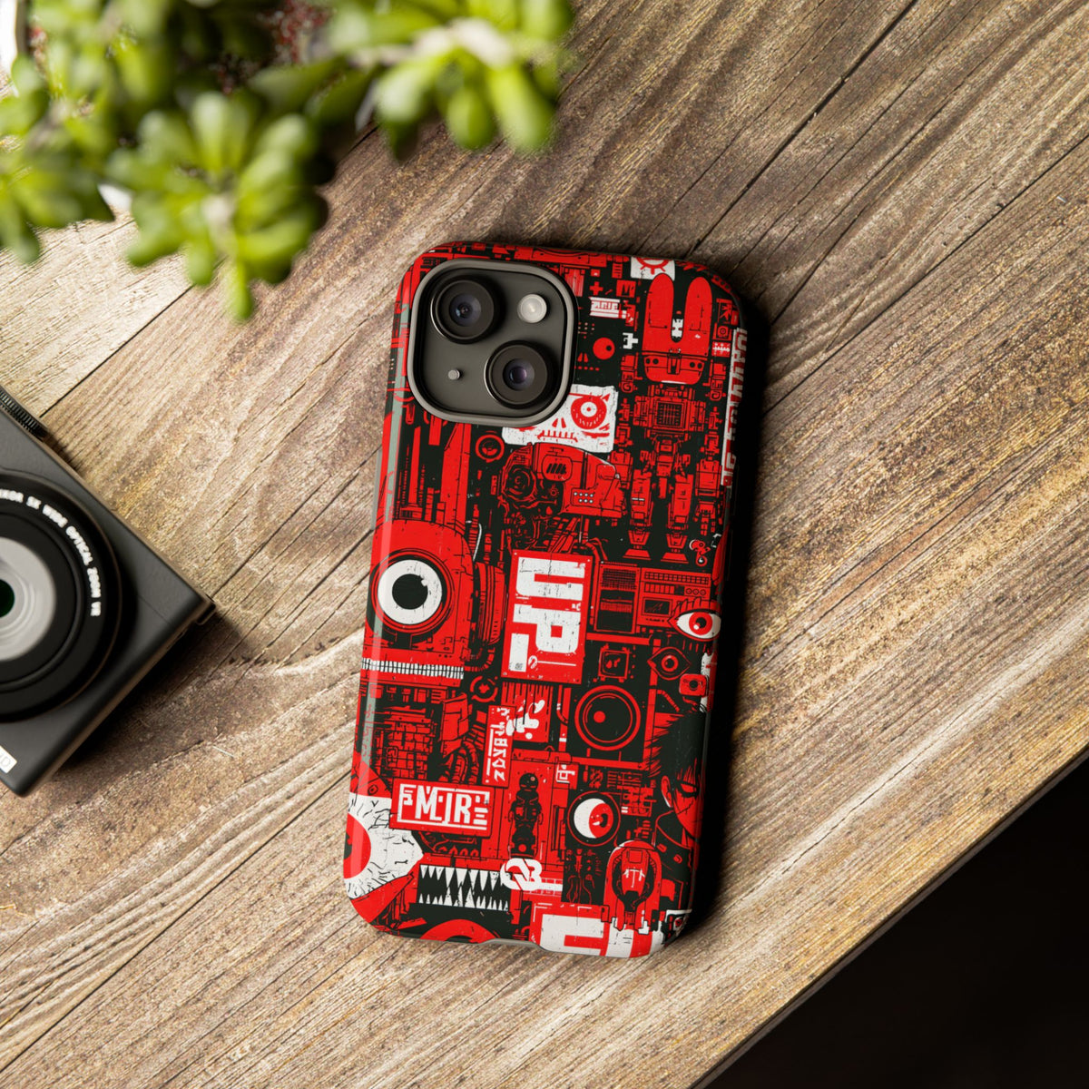 Neo Mecha Collage · Tough Phone Case for iPhone · Red