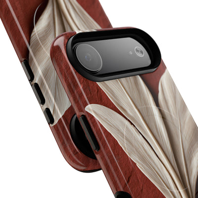 Carved Ivory Plume · Tough 2.0 Magnetic Phone Case for iPhone · Red