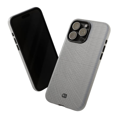 Grey Tough Phone Case for iPhone - Chrome Mesh Warp