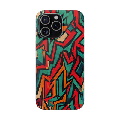 Jagged Teal Static · Soft Phone Case for iPhone