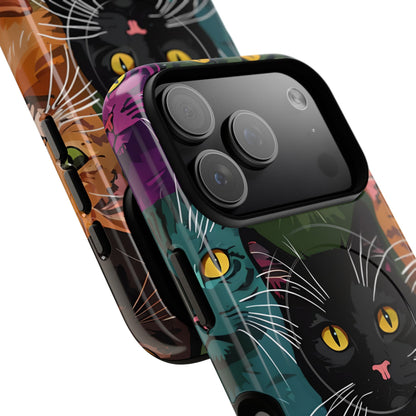 Teal Cat Grid iPhone 17 Pro Case - Tough+ - CASE•BOB