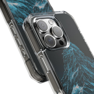 Glacial Alpine Peak · Clear Impact Magnetic Phone Case for iPhone · Blue