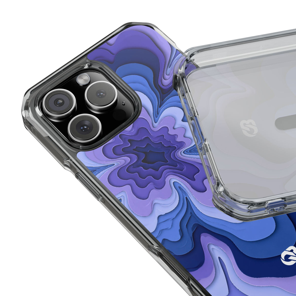 Periwinkle Strata Bloom · Clear Impact Magnetic Phone Case for iPhone · Purple