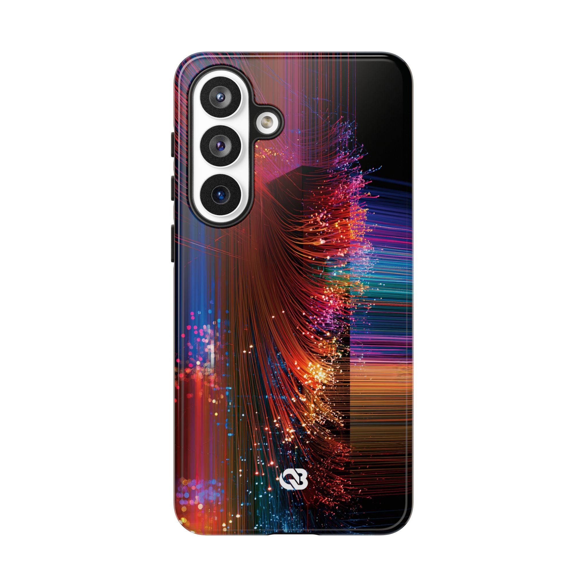 Black Tough Phone Case for Samsung - Cyber Optic Streak