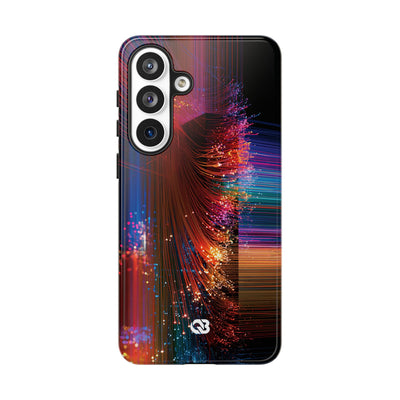 Black Tough Phone Case for Samsung - Cyber Optic Streak