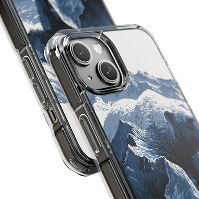 Fjord Summit Bear · Clear Impact Magnetic Phone Case for iPhone · Blue