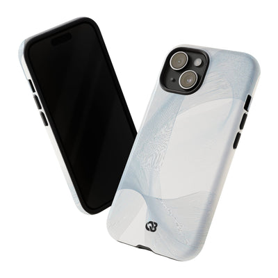 White Tough Phone Case for iPhone - Arctic Line Current