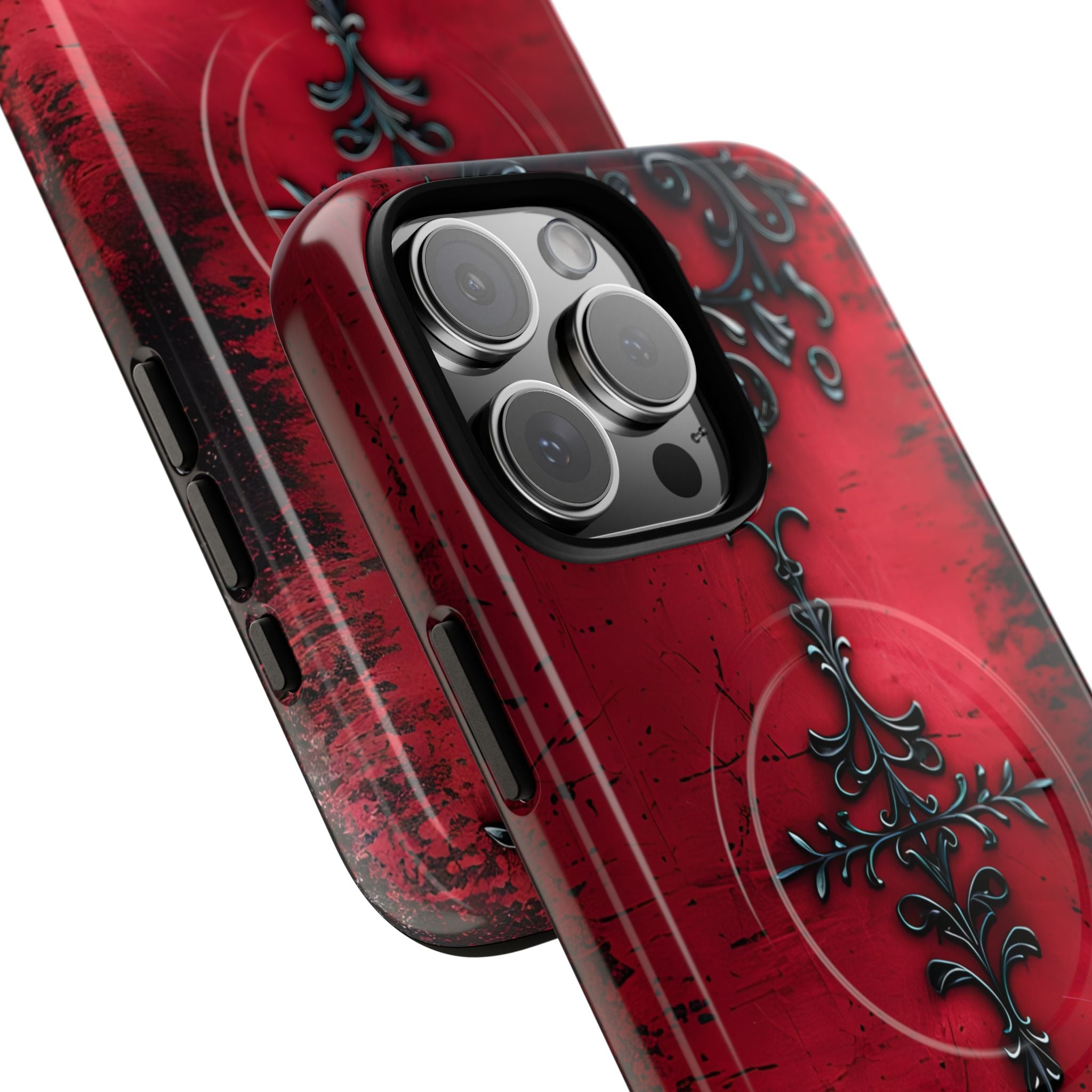 Crimson Gothic Filigree · Tough+ Coque de téléphone pour iPhone · MagSafe