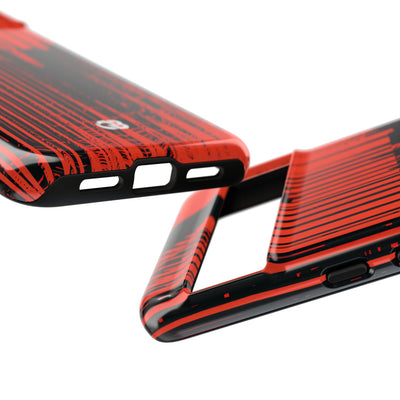 Red Tough Phone Case for Google Pixel - Crimson Brutalist Distortion