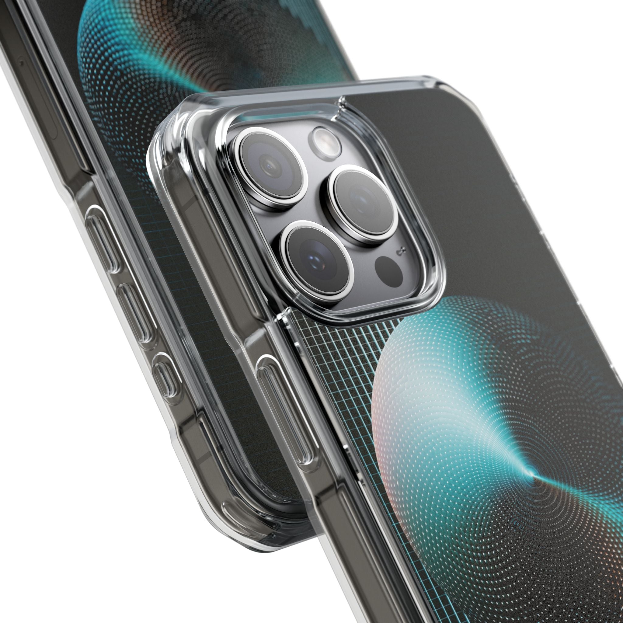 Blue Impact MagSafe Phone Case for iPhone - Cyan Vector Sphere