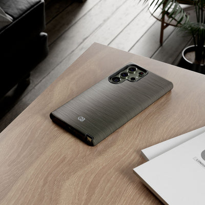 Grey Tough Phone Case for Samsung - Brushed Industrial Steel