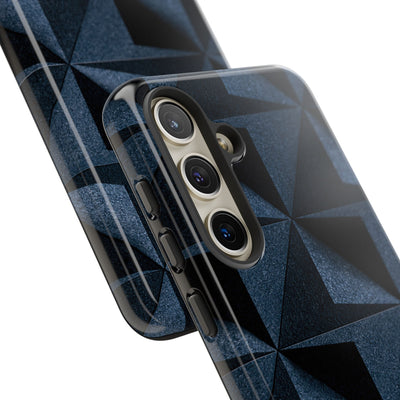 Blue Tough Phone Case for Samsung - Indigo Basalt Facets