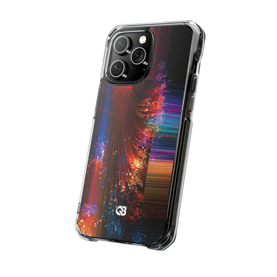 Black Impact MagSafe Phone Case for iPhone - Cyber Optic Streak