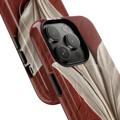 Carved Ivory Plume · Tough 2.0 Magnetic Phone Case for iPhone · Red