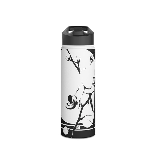 Nocturne Orchid Bloom · Insulated Water Bottle · Black