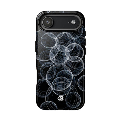 Black Tough Phone Case for iPhone - Frosted Ring Matrix